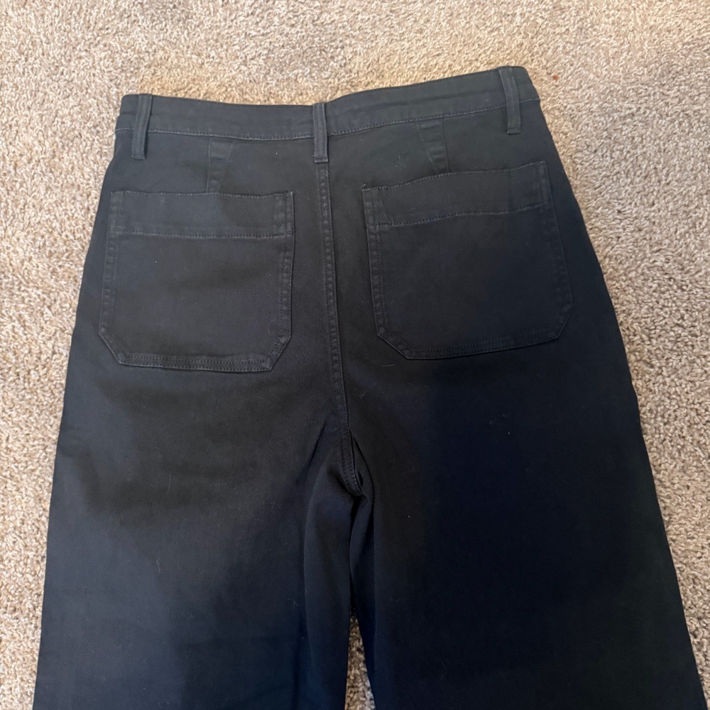 Quince organic stretch cotton twill wide leg high rise crop pants woman size 29 - Picture 8 of 15